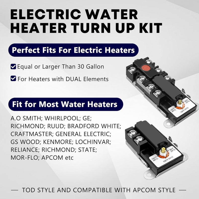 NISHCON EWH-00 Water Heater Thermostat, Electric Water Heater Thermostat For Double Element Heater, Include Upper And Lower Element Thermosatat, Water Heater Replacement Parts Fit For Most Water Heaters - Image 5